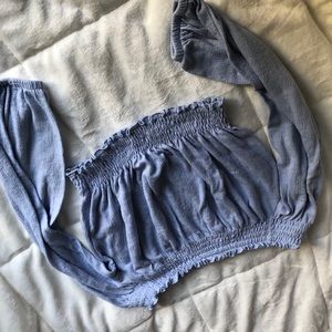 Long off the shoulder crop top